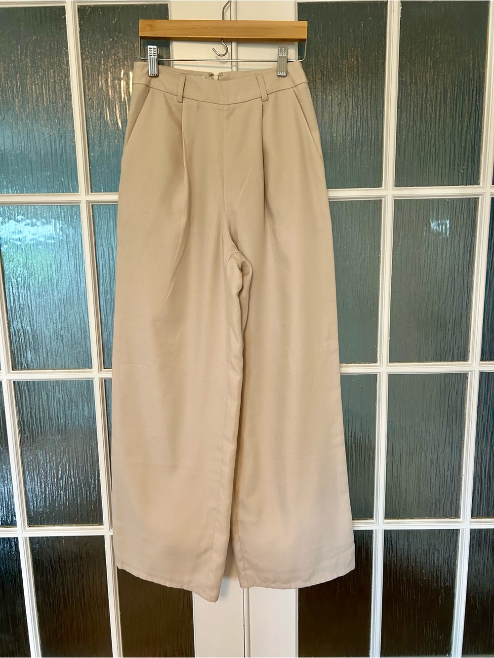🤎 NOBLE Cream High-Waist Wide Leg Trousers